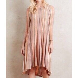 Anthropologie Moth Size S Nora Swing Striped Cotton Wool Blend Dress